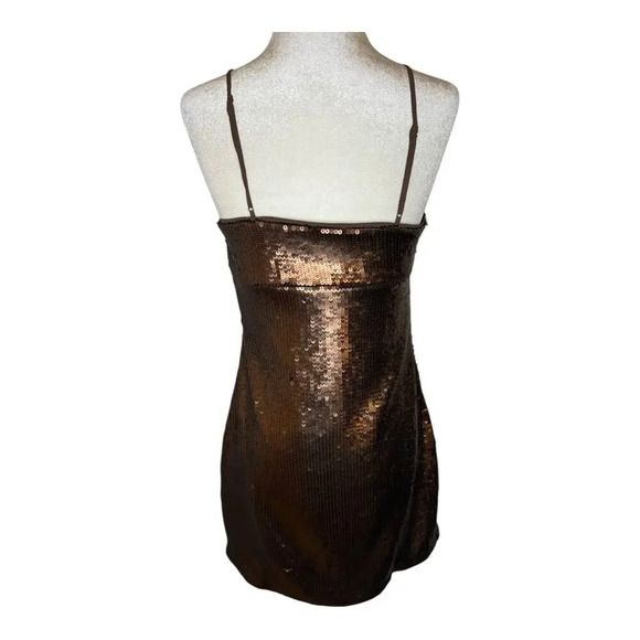NEW Madewell Women’s Size 0 Hot Cocoa Sequin Slip Mini Dress NWT‎ Soldout Style! - Picture 4 of 8